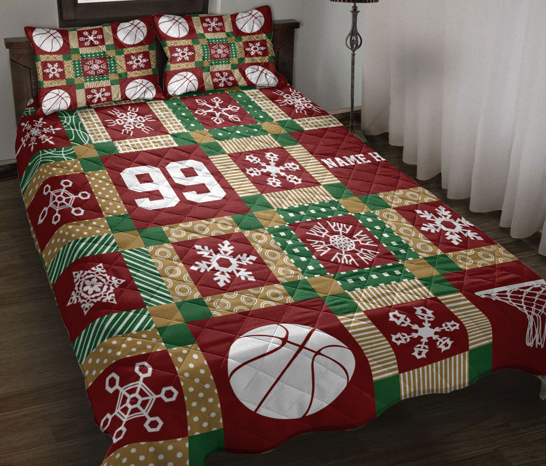 Ohaprints-Quilt-Bed-Set-Pillowcase-Christmas-Basketball-Xmas-Christmas-Custom-Personalized-Name-Number-Blanket-Bedspread-Bedding-3415-Throw (55'' x 60'')