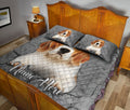 Ohaprints-Quilt-Bed-Set-Pillowcase-Beagle-Dog-Crack-Gray-Sliver-Pattern-Custom-Personalized-Name-Blanket-Bedspread-Bedding-580-King (90'' x 100'')