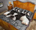 Ohaprints-Quilt-Bed-Set-Pillowcase-Boston-Terrier-Dog-Crack-Gray-Sliver-Pattern-Custom-Personalized-Name-Blanket-Bedspread-Bedding-1752-King (90'' x 100'')