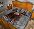 Ohaprints-Quilt-Bed-Set-Pillowcase-Chocolate-Dachshund-Dog-Crack-Gray-Sliver-Pattern-Custom-Personalized-Name-Blanket-Bedspread-Bedding-1169-King (90'' x 100'')