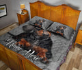 Ohaprints-Quilt-Bed-Set-Pillowcase-Black-And-Tan-Dachshund-Dog-Crack-Gray-Sliver-Pattern-Custom-Personalized-Name-Blanket-Bedspread-Bedding-1753-King (90'' x 100'')