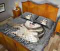 Ohaprints-Quilt-Bed-Set-Pillowcase-Husky-Sibir-Crack-Gray-Sliver-Pattern-Custom-Personalized-Name-Blanket-Bedspread-Bedding-1754-King (90'' x 100'')