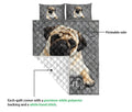 Ohaprints-Quilt-Bed-Set-Pillowcase-Pug-Dog-Crack-Gray-Sliver-Pattern-Custom-Personalized-Name-Blanket-Bedspread-Bedding-583-Queen (80'' x 90'')