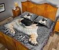 Ohaprints-Quilt-Bed-Set-Pillowcase-Pug-Dog-Crack-Gray-Sliver-Pattern-Custom-Personalized-Name-Blanket-Bedspread-Bedding-583-King (90'' x 100'')