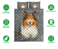 Ohaprints-Quilt-Bed-Set-Pillowcase-Rough-Collie-Dog-Crack-Gray-Sliver-Pattern-Custom-Personalized-Name-Blanket-Bedspread-Bedding-1755-Double (70'' x 80'')