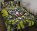 Ohaprints-Quilt-Bed-Set-Pillowcase-Deer-Hunting-Yellow-Camo-Camouflage-Pattern-Us-Flag-Custom-Personalized-Name-Blanket-Bedspread-Bedding-932-Throw (55'' x 60'')