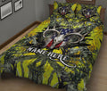 Ohaprints-Quilt-Bed-Set-Pillowcase-Deer-Hunting-Yellow-Camo-Camouflage-Pattern-Us-Flag-Custom-Personalized-Name-Blanket-Bedspread-Bedding-932-King (90'' x 100'')