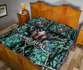 Ohaprints-Quilt-Bed-Set-Pillowcase-Deer-Hunting-Green-Camouflage-Pattern-Deer-Hunter-Custom-Personalized-Name-Blanket-Bedspread-Bedding-341-Queen (80'' x 90'')