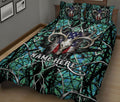 Ohaprints-Quilt-Bed-Set-Pillowcase-Deer-Hunting-Green-Camouflage-Pattern-Deer-Hunter-Custom-Personalized-Name-Blanket-Bedspread-Bedding-341-King (90'' x 100'')