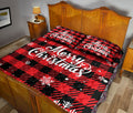 Ohaprints-Quilt-Bed-Set-Pillowcase-Merry-Christmas-Snowflake-Red-Buffalo-Check-Pattern-Xmas-Winter-Blanket-Bedspread-Bedding-3668-King (90'' x 100'')