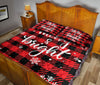 Ohaprints-Quilt-Bed-Set-Pillowcase-Merry-&amp;-Bright-Snowflake-Red-Buffalo-Plaid-Check-Pattern-Christmas-Blanket-Bedspread-Bedding-3669-King (90&#39;&#39; x 100&#39;&#39;)