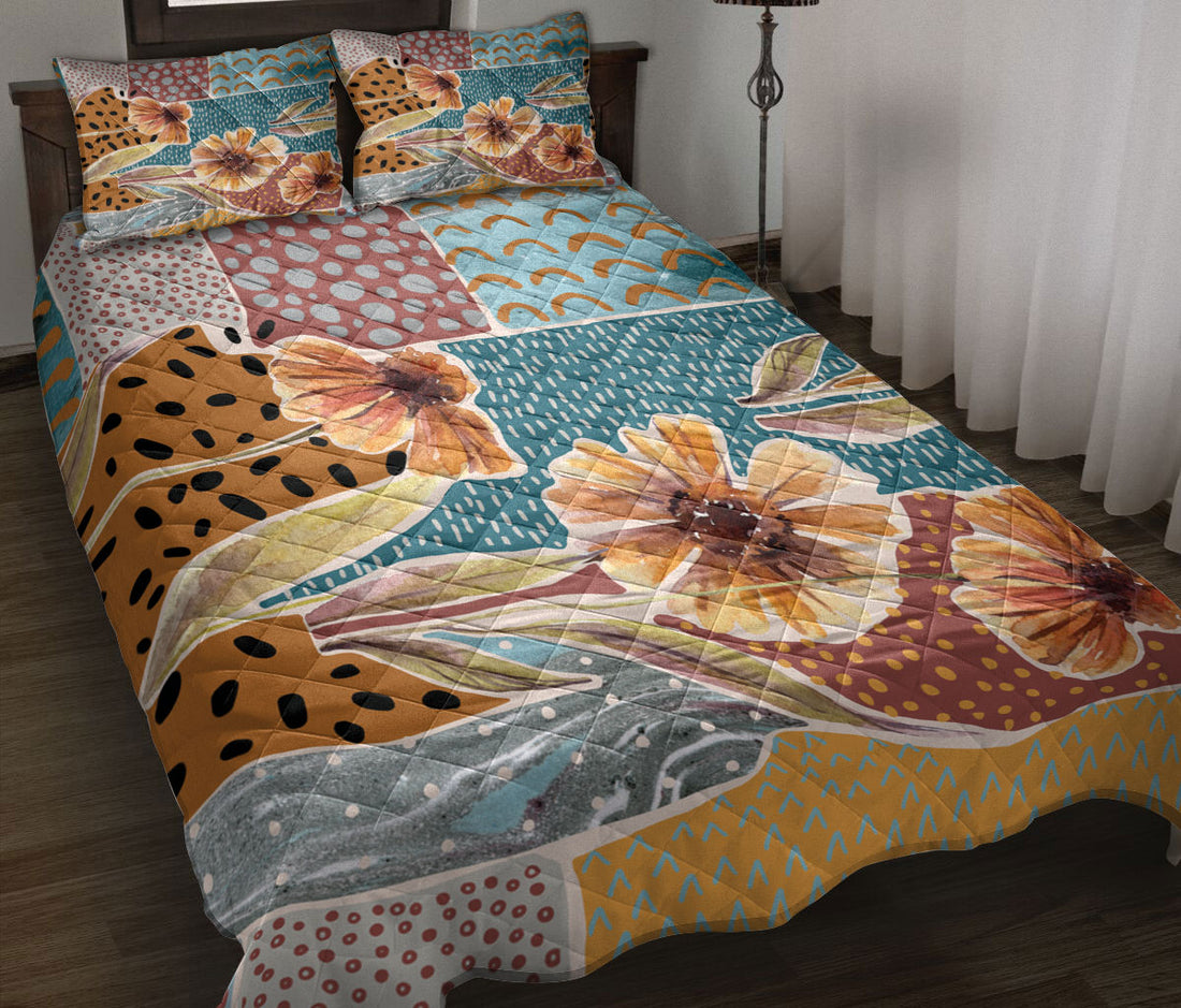 Ohaprints-Quilt-Bed-Set-Pillowcase-Autumn-Watercolor-Flowers-Fall-Leaves-Harvest-Leaves-Autumn-Thanksgiving-Blanket-Bedspread-Bedding-3263-Throw (55'' x 60'')