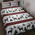 Ohaprints-Quilt-Bed-Set-Pillowcase-Deer-And-Christmas-Tree-Christmas-New-Year-Pattern-Red-Buffalo-Plaid-Blanket-Bedspread-Bedding-4160-Throw (55'' x 60'')