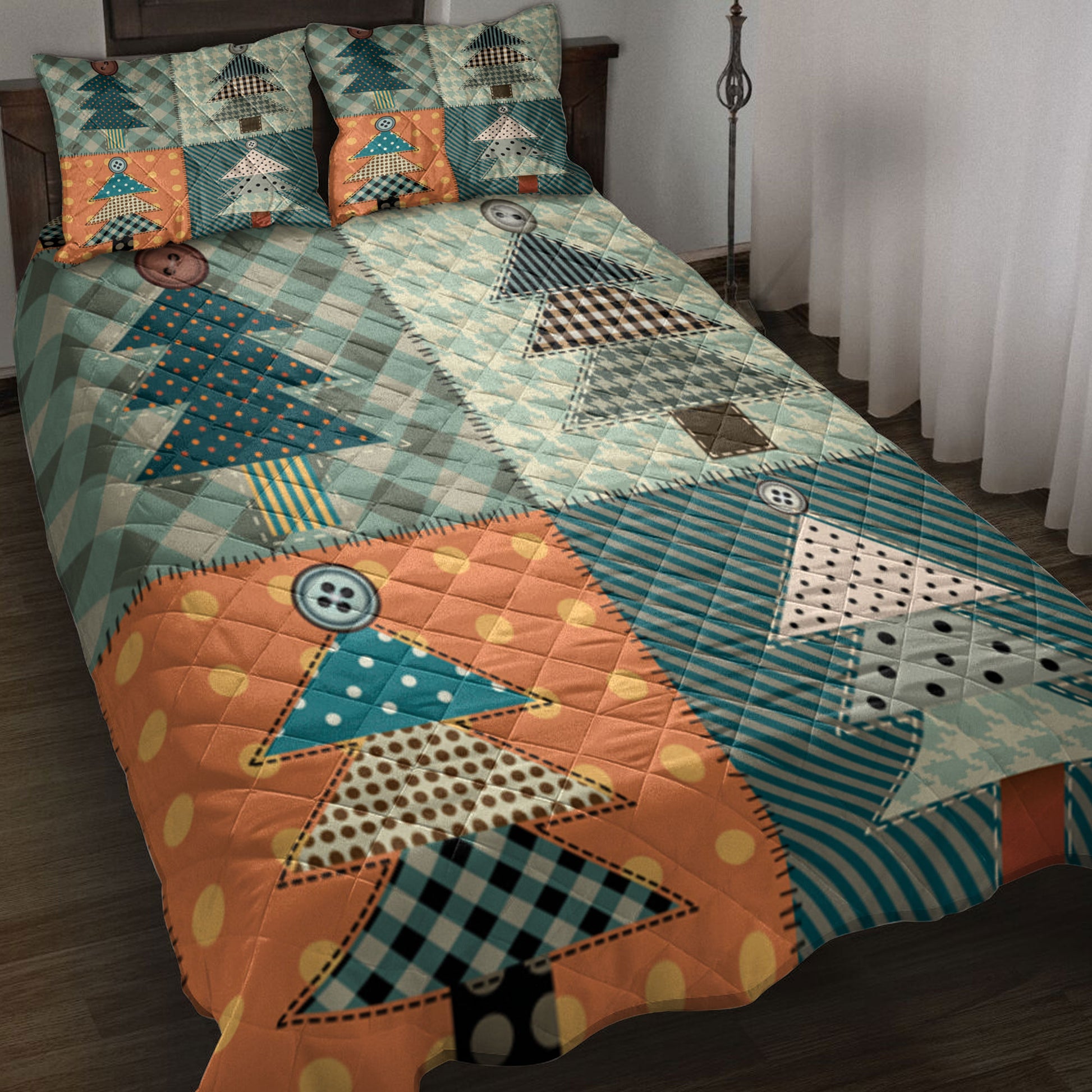 Ohaprints-Quilt-Bed-Set-Pillowcase-Christmas-Tree-Patchwork-Pattern-Unique-Christmas-Gifts-Blanket-Bedspread-Bedding-4166-Throw (55'' x 60'')