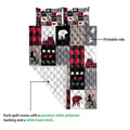 Ohaprints-Quilt-Bed-Set-Pillowcase-Cabin-Bear-Country-Patchwork-Bears-Mountains-Bear-Tracks-Arrows-Tree-Blanket-Bedspread-Bedding-4171-Queen (80'' x 90'')