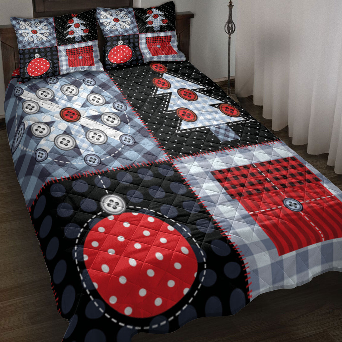 Ohaprints-Quilt-Bed-Set-Pillowcase-Patchwork-Christmas-Tree-And-Ball-Unique-Christmas-Gifts-Blanket-Bedspread-Bedding-4172-Throw (55'' x 60'')