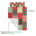 Ohaprints-Quilt-Bed-Set-Pillowcase-Christmas-Patchwork-Snowflake-Christmas-Tree-Buffalo-Plaid-Blanket-Bedspread-Bedding-4180-Queen (80'' x 90'')