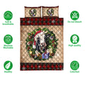 Ohaprints-Quilt-Bed-Set-Pillowcase-Cow-Wearing-Wreath-A-Christmas-Hat-Gift-Red-Buffalo-Plaid-Winter-Blanket-Bedspread-Bedding-3749-Double (70'' x 80'')