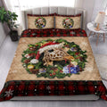 Ohaprints-Quilt-Bed-Set-Pillowcase-Giraffe-Wearing-Wreath-A-Christmas-Hat-Gift-Boxes-Red-Buffalo-Plaid-Blanket-Bedspread-Bedding-3752-King (90'' x 100'')