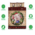 Ohaprints-Quilt-Bed-Set-Pillowcase-Pig-Wearing-Wreath-A-Christmas-Hat-Gift-Red-Buffalo-Plaid-Winter-Blanket-Bedspread-Bedding-3753-Double (70'' x 80'')