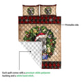 Ohaprints-Quilt-Bed-Set-Pillowcase-Donkey-Wearing-Wreath-A-Christmas-Hat-Gift-Boxes-Red-Buffalo-Plaid-Blanket-Bedspread-Bedding-3754-Queen (80'' x 90'')