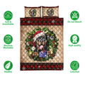 Ohaprints-Quilt-Bed-Set-Pillowcase-Rottweiler-Dog-Wearing-Wreath-A-Christmas-Hat-Gift-Red-Buffalo-Plaid-Blanket-Bedspread-Bedding-3755-Double (70'' x 80'')