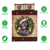 Ohaprints-Quilt-Bed-Set-Pillowcase-Rottweiler-Dog-Wearing-Wreath-A-Christmas-Hat-Gift-Red-Buffalo-Plaid-Blanket-Bedspread-Bedding-3755-Double (70&#39;&#39; x 80&#39;&#39;)