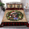 Ohaprints-Quilt-Bed-Set-Pillowcase-Rottweiler-Dog-Wearing-Wreath-A-Christmas-Hat-Gift-Red-Buffalo-Plaid-Blanket-Bedspread-Bedding-3755-King (90&#39;&#39; x 100&#39;&#39;)