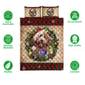 Ohaprints-Quilt-Bed-Set-Pillowcase-Labradoodle-Dog-Wearing-Wreath-A-Christmas-Hat-Red-Buffalo-Plaid-Blanket-Bedspread-Bedding-3757-Double (70'' x 80'')