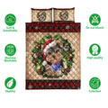 Ohaprints-Quilt-Bed-Set-Pillowcase-Yorkshire-Terrier-Wearing-Wreath-A-Christmas-Hat-Gift-Buffalo-Plaid-Blanket-Bedspread-Bedding-3759-Double (70'' x 80'')