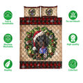 Ohaprints-Quilt-Bed-Set-Pillowcase-Dachshund-Dog-Wearing-Wreath-A-Christmas-Hat-Gift-Buffalo-Plaid-Blanket-Bedspread-Bedding-3762-Double (70'' x 80'')