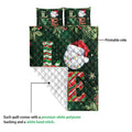 Ohaprints-Quilt-Bed-Set-Pillowcase-Love-Golf-With-Christmas-Hat-Holly-Berry--Snowflake-Xmas-Holiday-Blanket-Bedspread-Bedding-3766-Queen (80'' x 90'')