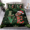 Ohaprints-Quilt-Bed-Set-Pillowcase-Love-Football-With-Christmas-Hat-Holly-Berry--Snowflake-Xmas-Holiday-Blanket-Bedspread-Bedding-3768-King (90'' x 100'')