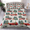 Ohaprints-Quilt-Bed-Set-Pillowcase-Christmas-Retro-Truck-And-Christmas-Tree--Winter-Holiday-Unique-Gift-Blanket-Bedspread-Bedding-4186-King (90'' x 100'')