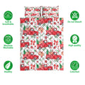 Ohaprints-Quilt-Bed-Set-Pillowcase-Christmas-Red-Truck-Fir-Tree-Candy-Cane-Ribbon-Winter-Holiday-Blanket-Bedspread-Bedding-4187-Double (70'' x 80'')