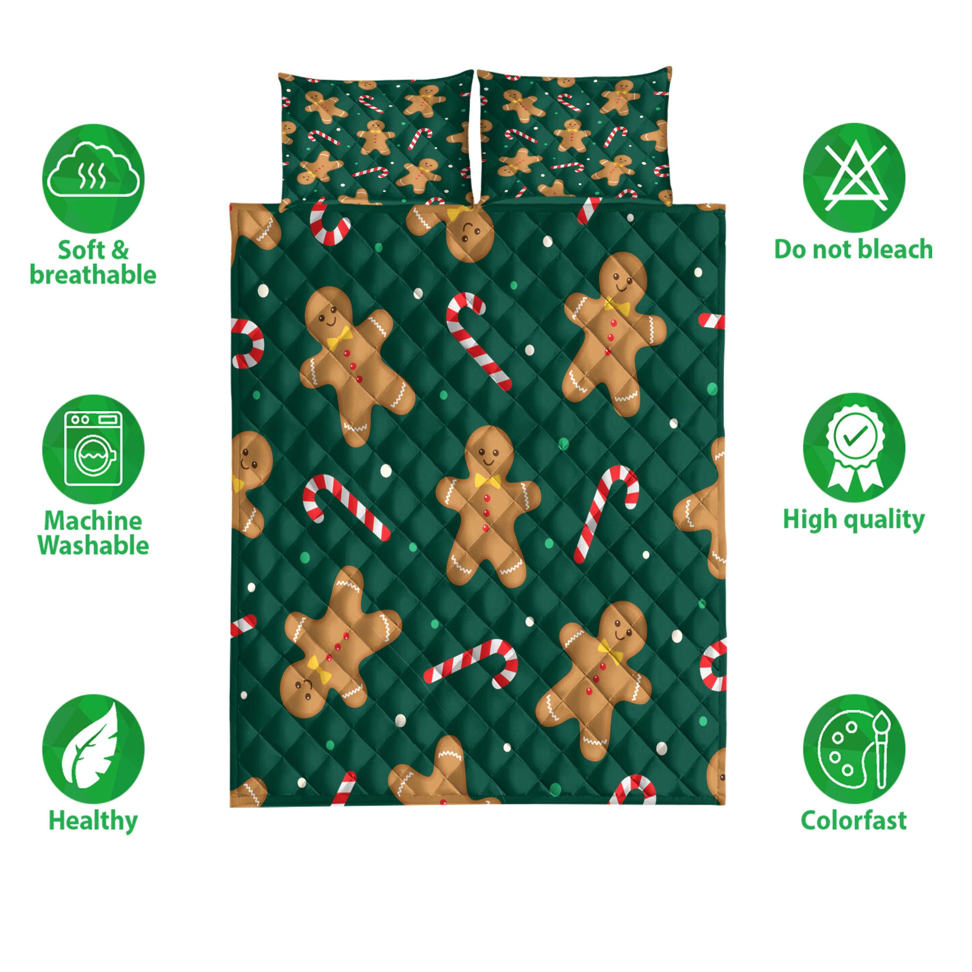 Ohaprints-Quilt-Bed-Set-Pillowcase-Christmas-Gingerbread-And-Candy-Unique-Christmas-Gifts-Blanket-Bedspread-Bedding-4193-Double (70'' x 80'')