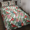 Ohaprints-Quilt-Bed-Set-Pillowcase-Christmas-Poinsettia-Cardinal-Spruce-Branches-Stripes-Winter-Holiday-Blanket-Bedspread-Bedding-4197-Throw (55'' x 60'')