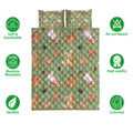 Ohaprints-Quilt-Bed-Set-Pillowcase-Gingerbread-Cinnamon-Christmas-Pattern-Green-Pattern-Christmas-Gifts-Blanket-Bedspread-Bedding-4201-Double (70'' x 80'')