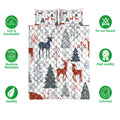 Ohaprints-Quilt-Bed-Set-Pillowcase-Christmas-With-Trees-Spruces-Reindeer-Winter-Holiday-Christmas-Gift-Blanket-Bedspread-Bedding-4202-Double (70'' x 80'')