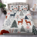 Ohaprints-Quilt-Bed-Set-Pillowcase-Christmas-With-Trees-Spruces-Reindeer-Winter-Holiday-Christmas-Gift-Blanket-Bedspread-Bedding-4202-King (90'' x 100'')