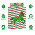 Ohaprints-Quilt-Bed-Set-Pillowcase-Horse-Christmas-Hat-Cane-Candy-Stripes-Shiny-Green-Winter-Holiday-Blanket-Bedspread-Bedding-3638-Double (70'' x 80'')