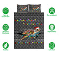 Ohaprints-Quilt-Bed-Set-Pillowcase-Funny-Turtle-With-Christmas-Hat-String-Light-Xmas-Winter-Holiday-Blanket-Bedspread-Bedding-3680-Double (70'' x 80'')