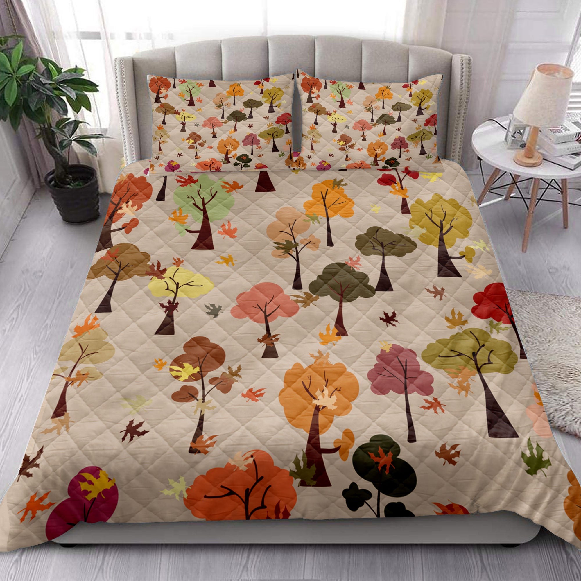 AUTUMN LEAVES newest FALL QUILT SET KING