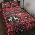 Ohaprints-Quilt-Bed-Set-Pillowcase-Christmas-Elk-Winter-Nordic-Abstract-Jacquard-Pattern-Patchwork-Blanket-Bedspread-Bedding-4208-Throw (55'' x 60'')