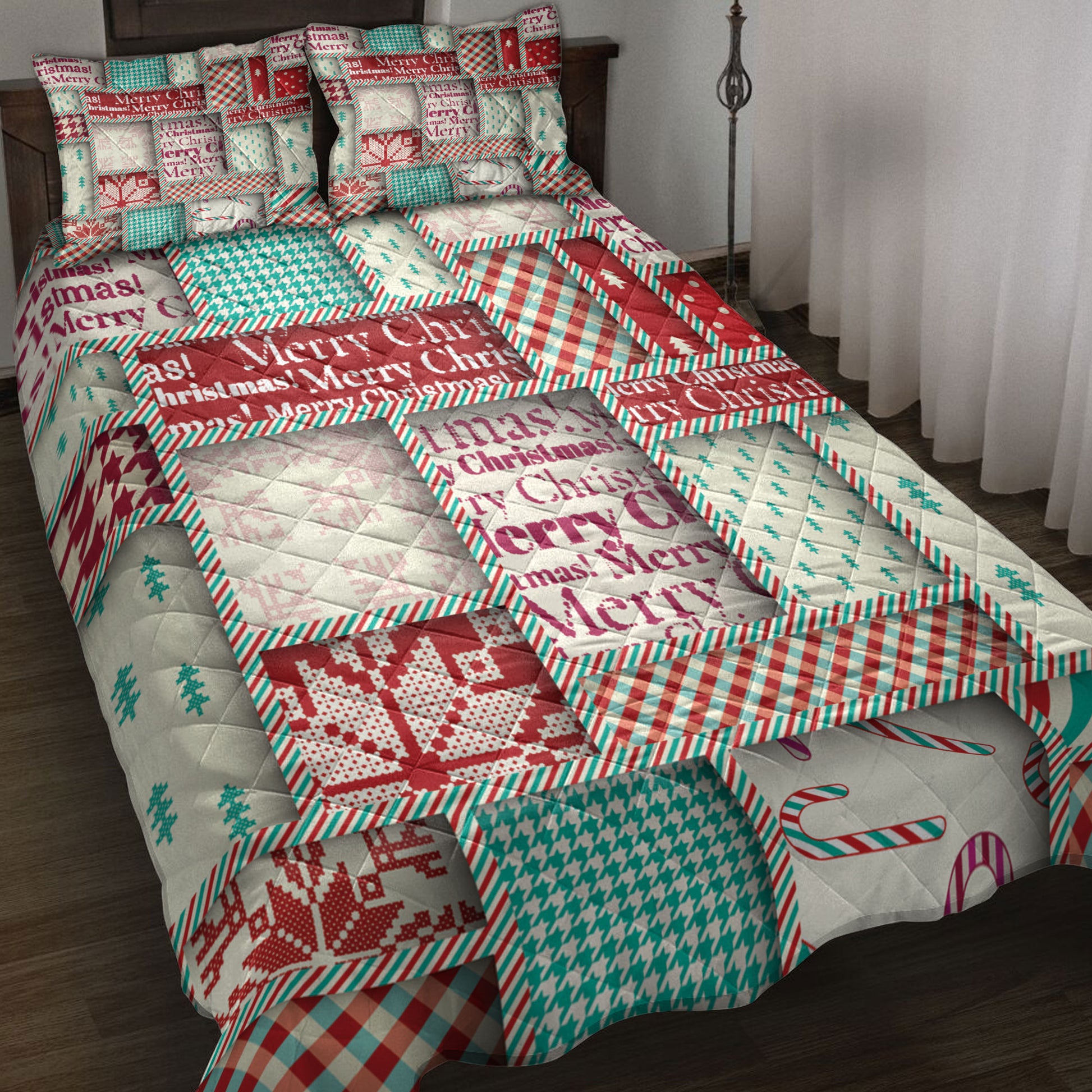 Ohaprints-Quilt-Bed-Set-Pillowcase-Merry-Christmas-Patchwork-Ugly-Pattern-Unique-Christmas-Gifts-Blanket-Bedspread-Bedding-4215-Throw (55'' x 60'')