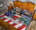 Ohaprints-Quilt-Bed-Set-Pillowcase-Texas-Flag-Longhorn-Flower-Wild-West-Western-Texas-Custom-Personalized-Name-Blanket-Bedspread-Bedding-1672-Queen (80'' x 90'')