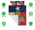 Ohaprints-Quilt-Bed-Set-Pillowcase-Texas-Sunflower-Flag-Wild-West-Western-Texas-Custom-Personalized-Name-Blanket-Bedspread-Bedding-1530-Double (70'' x 80'')