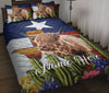 Ohaprints-Quilt-Bed-Set-Pillowcase-Texas-Flag-Longhorn-Country-Wild-West-Western-Texas-Custom-Personalized-Name-Blanket-Bedspread-Bedding-2709-Throw (55&#39;&#39; x 60&#39;&#39;)