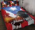 Ohaprints-Quilt-Bed-Set-Pillowcase-Puerto-Rico-Flag-Rooster-Flower-Symbol-Custom-Personalized-Name-Blanket-Bedspread-Bedding-358-Throw (55'' x 60'')