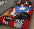 Ohaprints-Quilt-Bed-Set-Pillowcase-Puerto-Rico-Flag-Rooster-Flower-Symbol-Custom-Personalized-Name-Blanket-Bedspread-Bedding-358-King (90'' x 100'')